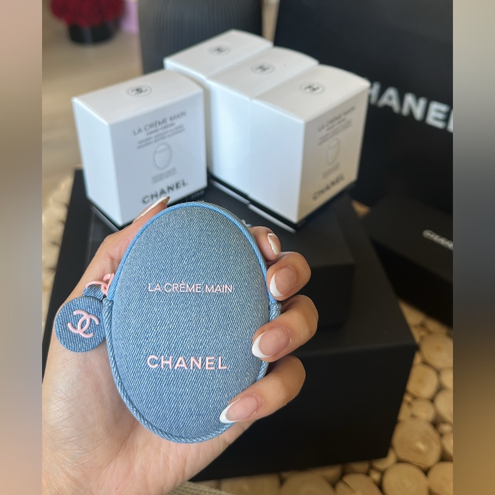 CHANEL La Crème Main in Denim Pouch